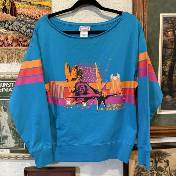 Disney Sweaters - NWOT Disney Parks Epcot Guardians Of The Galaxy Blue Movie Sweatshirt Size‎ Med